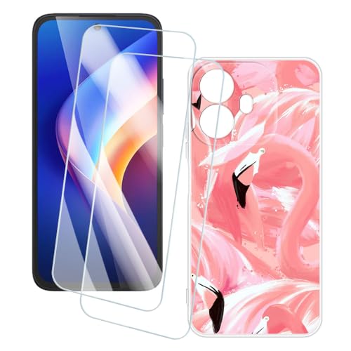 OAGELIM 2�Z�b�g �X�N���[���v���e�N�^�[ + �P�[�X TCL K70 Power 4G (6.75 �C���`) �Ƃ̌݊������� �A�[�e�B�X�e�B�b�N�J�X�^���v�����g�J�o�[�Ƌ����K���X�t�B���� �X�N���b�`�h�~ (�t���~���S)