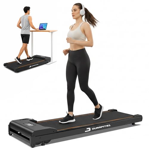 Durafit91™ Compact Lite 3HP Peak BLDC Motor Walkpad Treadmill with Remote Control | 120 kg User Capacity Walking Pad| 10km/h Max Speed | LED Display with Under-Desk Design | Home Use