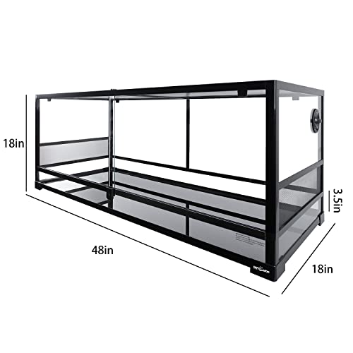 Image of REPTI ZOO Reptile Tempered Glass Extra-Long Terrarium Habitats 48 inch x 18 inch x 18 inch Reptile Amphibians Large Enclosure for Snake /Bearded Dragon /Lizard ect.