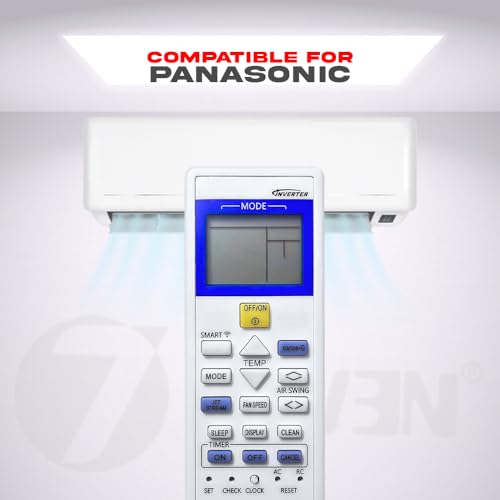 Image of 7SEVEN Compatible with Panasonic AC Remote Control Model 157C Suitable for 1 1.5 2 Ton Split and Window Air Conditioner - Match Each Key by Key Exactly with Existing AC Remote Function