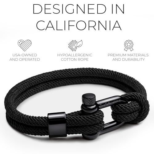 Elegatto Alchor Platinum Rope Bracelet for Men | Premium Nylon Marine Cord with Silver Polished Stainless Steel Shackle Closure | Waterproof and Fade-Resistant | Men’s Designer Bracelets2