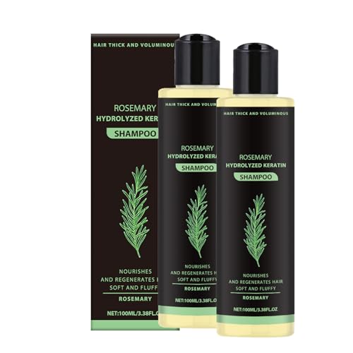 Rosmarin-Haarwuchs-Shampoo für Frauen und Männer, Natürliches verdickendes und stärkendes Shampoo mit hydrolysiertem Keratin gegen dünner werdendes Haar und Haarausfall