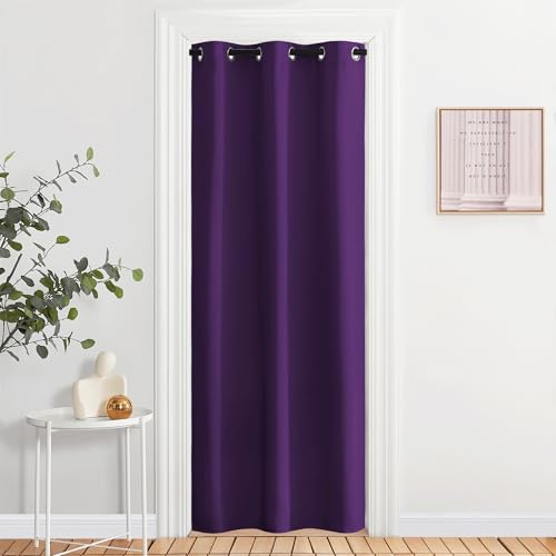 NICETOWN Energy Saving Blackout Darkening Drape, Triple Weave Home Decoration Thermal Insulated Solid Ring Top Blackout Curtain/Drape for Bedroom(1 Panel, 42 x 84 inch, Royal Purple)