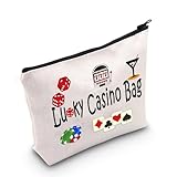 TSOTMO Casino Gamble Zipper Pouch for Gambler Gambling Gift Slots Dice Poker Chips Cosmetic Bag (Casino)