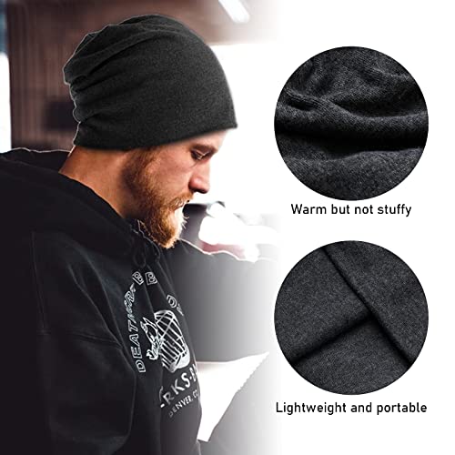 Unisex Slouch Beanie Hat Jersey Beanie Skull Cap Classic Baggy Hat Lightweight and Soft Knitted Cotton Hat Headwear for Men Women