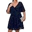 Navy Blue Flutter Sleeves