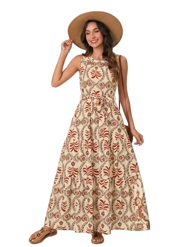 Image of Rooscier Women's Sleeveless Boho Maxi Dress