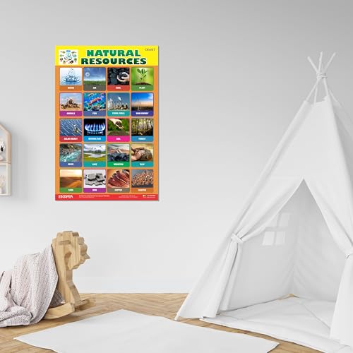 Image of ESCAPER Natural Resources Educational Charts for Kids, (11.5 x 17.5 inches) Printed On 300 GSM, Laminated, Self Adhesive Back, Kids Study Material, Learning Chart, Educational Posters