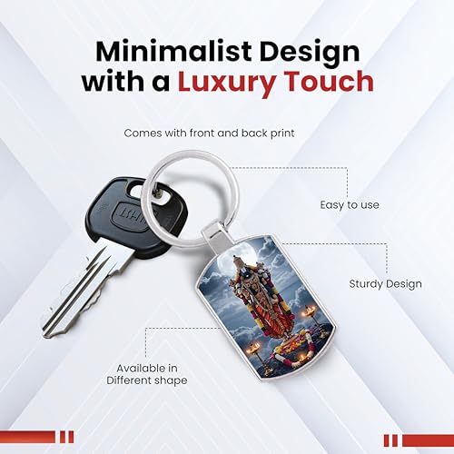 Image of Stylish Metal Keychains with Permanent Glossy Print - Inspirational Quotes & Spiritual Designs - Perfect Key chains for loved ones, Personal Use, Gifts & Return Gifts