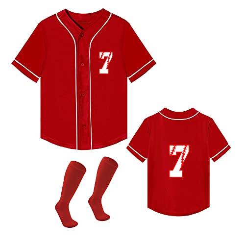 Image of Yuji Itadori 7 Year Old Birthday Shirt Kids Baseball Jersey with Socks 7th Birthday Outfit Boys T-Shirt