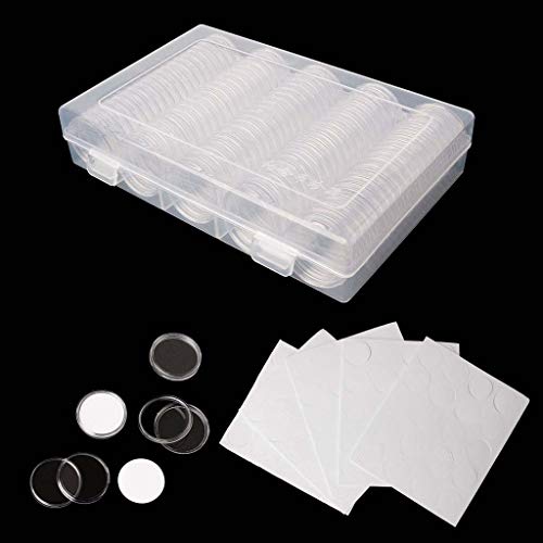 100 cápsulas para monedas con caja organizadora transparente miniatura 1