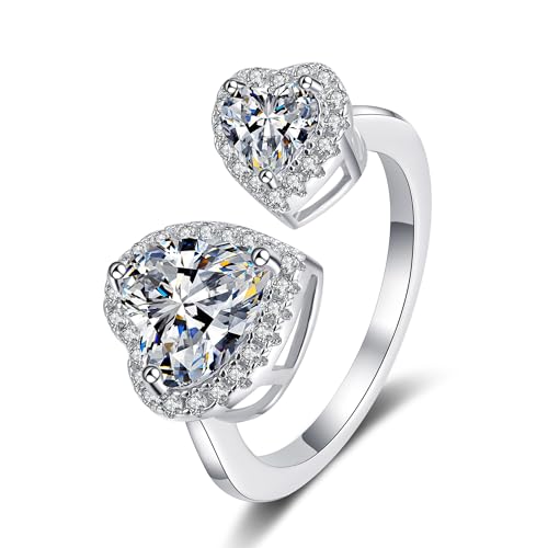 Bague moissanite 2,5 carats StarGems argent 925 plaqué platine solitaire femme RX038