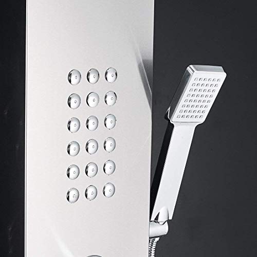49" Rainfall Waterfall Shower Panel with Rainfall Shower Head,Stainless Steel Wall Mount Massage Multi-Function Bathroom Shower Panel Tower System - Thumbnail 5