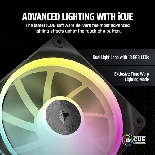 CORSAIR iCUE Link LX120 RGB 120mm PWM Fan Single Pack – Dual Light Loops – Requires iCUE Link System Hub (Sold Separately) – CORSAIR AirGuide Technology – Black - image 4