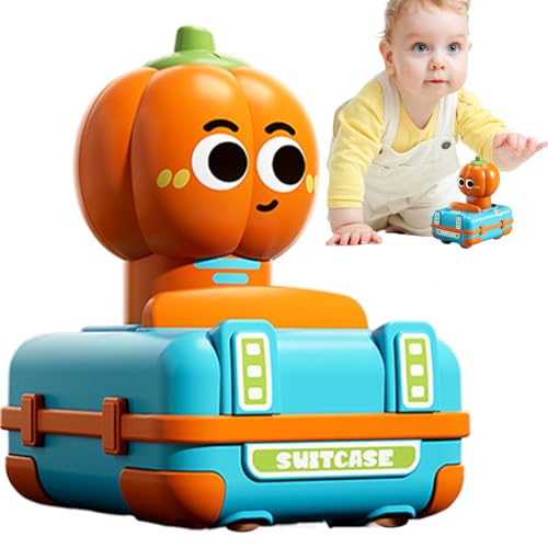 Dra tillbaka lastbilsleksaker, trycka och gå friktionsdriven bil - Stuntbil med 360 ° roterande huvud,Säkra lastbilar för födelsedag Nyår jul påskbarn