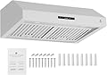 Under Cabinet-Range-Hood Stainless Steel Kitchen Stove-Vent-Hood - 30 Inch,400CFM 3 Speed Exhaust Fan Touch Control,LED lights,Time Setting,Dishwasher-Safe,Baffle Filters
