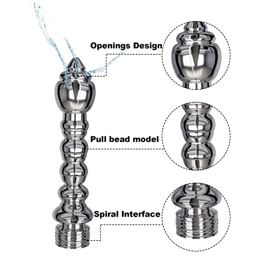 Image of 7 Holes Shower Enema Douche Attachments Aluminium Water Nozzle Rinse Cleaning Kit Cleaner + Velvet Carry Bag