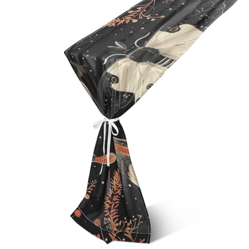 WELLDAY Table Runner 108 Inch Long, Moody Butterflies Cloth Farmhouse Rustic Table...