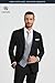 HISDERN Suit Vests for Men Business Formal LIght Grey Dress Waistcoat Vest with 3 Pockets for Suit or Tuxedo Grooms Wedding Party Business Causal Gray