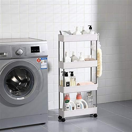 Storage-Cart-Slim 4-Tier Mobile Shelving Unit Rolling Bathroom Carts for Kitchen Bathroom Laundry Room Narrow Places