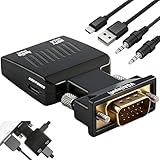 Volink Adaptateur VGA vers HDMI mâle/Femelle, convertisseur HDMI vers VGA avec Audio 1080p, pour connecter Un Ancien PC à Une télévision,Un Ordinateur Portable ou Un Moniteur/projecteur.