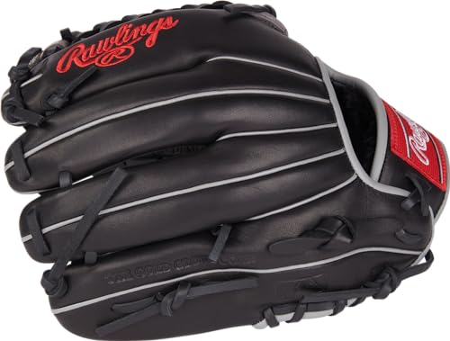 Rawlings | FOUNDATION Baseball Glove | Left Hand Throw | 12" - Modified Trap-Eze Web | Black/Grey by Rawlings - Image 4