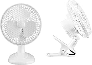 UR CHOICE Desk Fan - White, 2 In 1 Stand, Clip-on Desk - Desk Clip Fan - 6 Inch, 2 Speed Options - 360 Degree Rotatable Head - Silent Operation - Portable Fan for Home & Office (6 Inch)