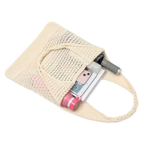 Image of Ovida Crochet Tote Bag Mesh Beach Bag Fairycore Hobo Bag Fairy Grunge Aesthetic Shoulder Bag Y2k Purse for Women Girls