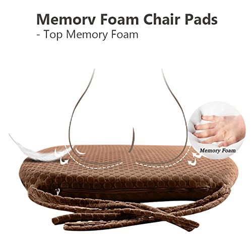 Coussin de chaise avec attaches antidérapant et mousse à mémoire de forme - 5