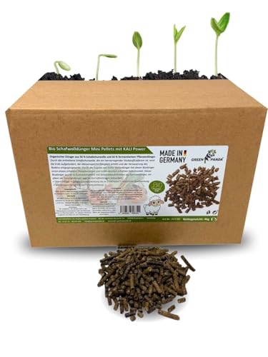GreenPanda Abono orgánico para pellets de lana de oveja, 4 kg, abono orgánico de larga duración, para jardín, casa y plantas de interior con KALI-BOOST (4 kg)