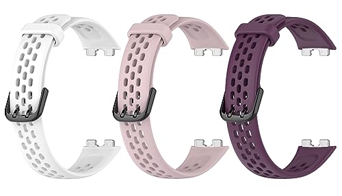 [SHEAWA] for Huawei Band 10/9/8 �o���h �x���g �V���R�� �����o���h �ʋC���ɗD�� �����x���g �A�N�Z�T���[ (�z���C�g+���C�g�s���N+�p�[�v��)