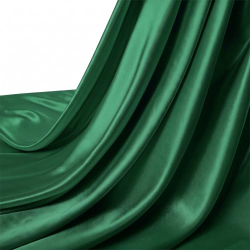 DrWeave 1 Yard Satin Fabric by the Yard, 80 GSM, 55" Wide, Emerald Green