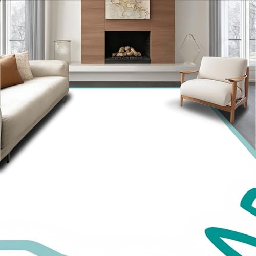 Flatwoven High Traffic Area Rug 2x3, Abstract Minimalist Border Contemporary