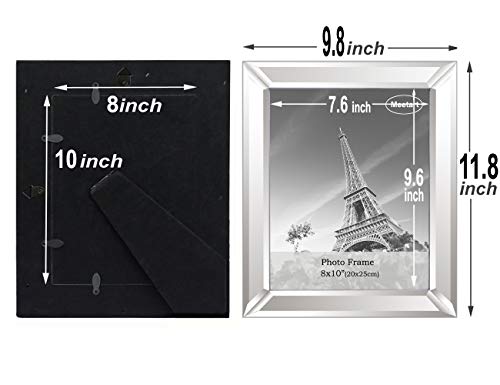 Meetart Silver Mirror Photo Frame 8x10 inch 2 Piece Per Set for Wall Hang or Tabletop Display