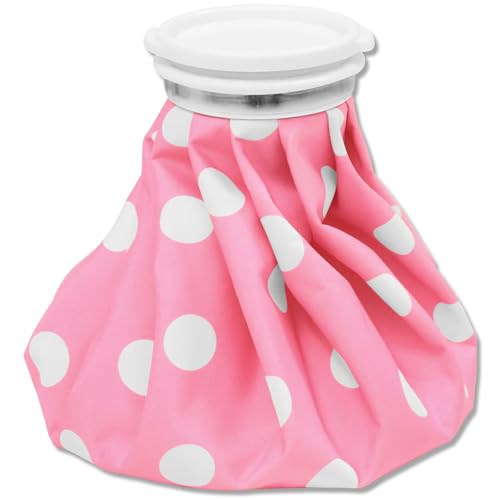 KaRaDaStyle 氷嚢 アイスバッグ 直径25cm 熱中症対策 冷感グッズ ひんやり アイシング スポーツ アウトドア ガーデニング 屋外作業 (Sサイズ/ピンクドット)