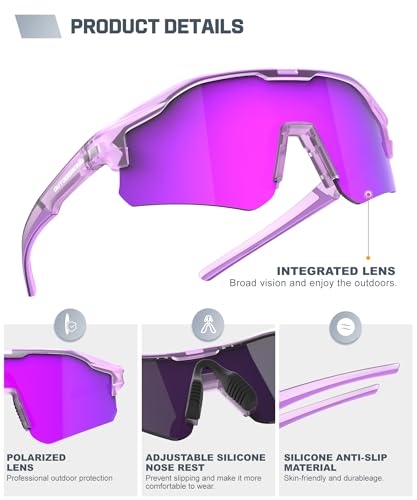 Image of Sport Polarized Sunglasses for Men and Women, Stylish and Lightweight Cycling Sunglasses with UV400 Protection