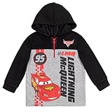 Disney Cars Lightning McQueen Little Boys Fleece Half Zip Hoodie 6 Grey/Black