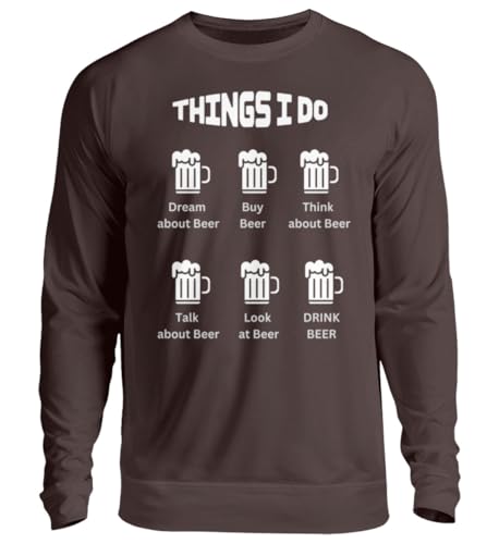 Pull enterrement de vie de jeune fille Things I do sweat unisexe chocolat chaud taille M
