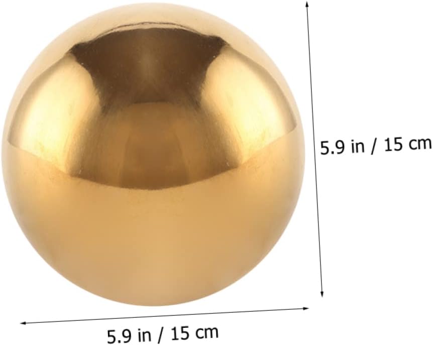 8pcs Outdoor Decor Shiny Hollow Ball Seamless Gazing Globe 1970s Party Supplies Mirror Spheres Ball Gazing Globe Balls Lawn Decor Gold Trim Reflective Stainless Steel Titanium Ball