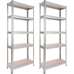 Estanteria 2 Metros Arebos 2X Estanteria Metalica | Estanterias Almacenaje 180x75x30cm | 350 kg | Estanterías Metálicas | Estanterias Metalicas Almacenaje | 5 Baldas