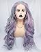 Produktbild SereneWig Damenperücke, für Festival, Cosplay, Pastellblau, Grün, Lila, Rosa, Grau, Lace-Front, gemischte Farbe, klebefrei, gewellt, langes Kunsthaar