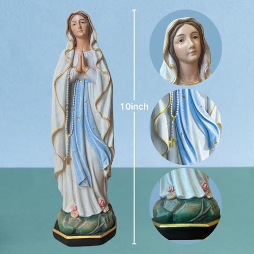 Estatua Virgen María 10 pulgadas pintura hecha a mano miniatura 2