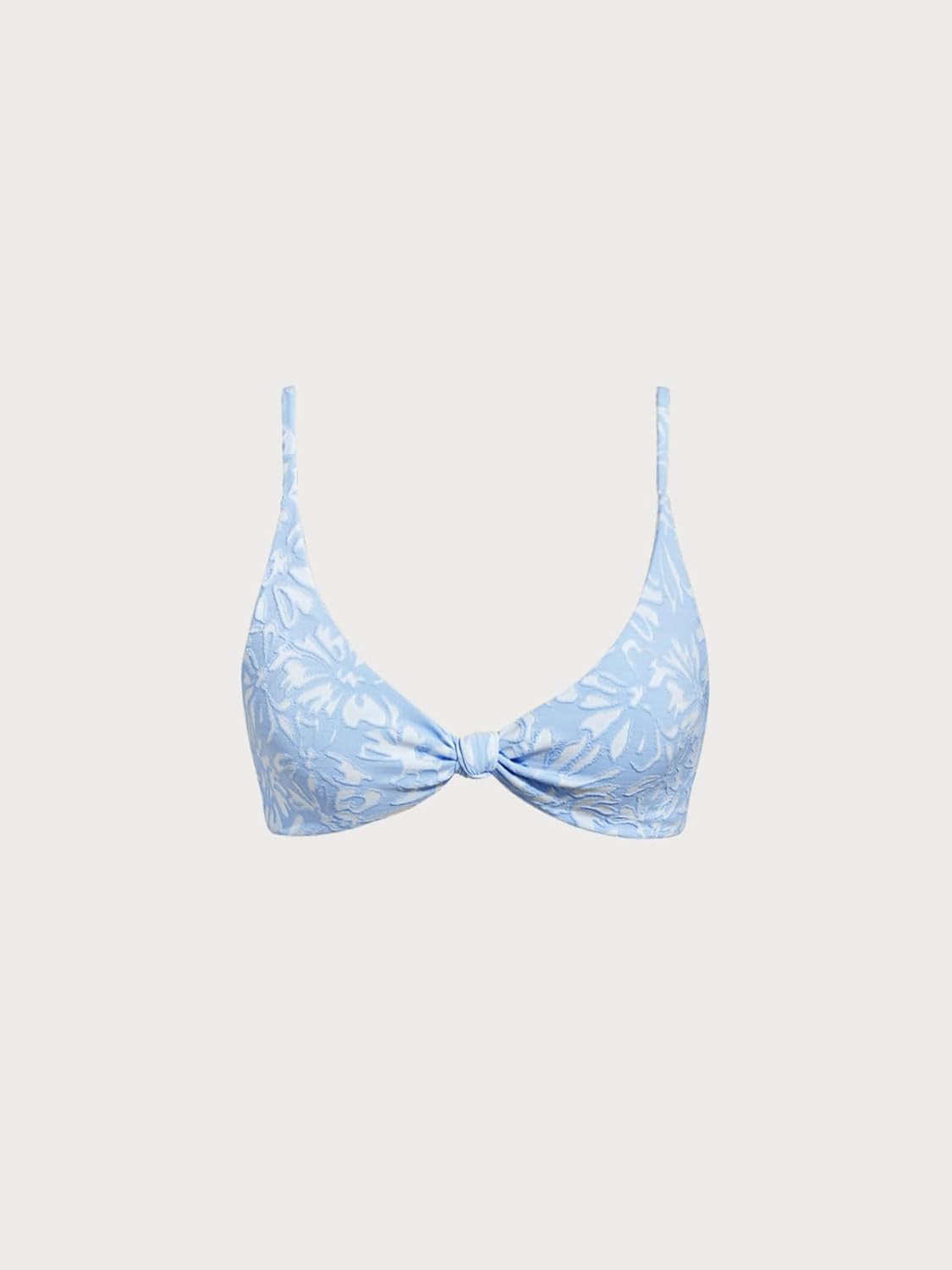 BERLOOK Bikini Tops for Women Bathing Suit Twist Tie Back Swimsuits V Neck Push Up Bikini Top Cheeky Swimwear