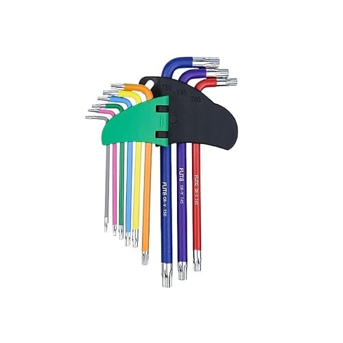 GUOCHENJIE Allen Key Set Hex Key Set 9PCS Metric Allen Key Set 1.5-10MM Anti-Slip Long Ball End Hex Wrench Set Spanner for Vehicle Bicycle Repairs Hand Tools(Short torx Wrench)