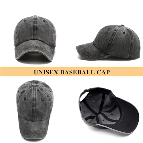 Image of Baseball Cap Unisex Vintage Washed Distressed Cap,Retro Adjustable Dad Hats,Baseball Hat for Men Women