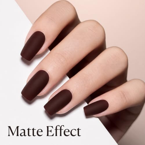 Image of AZUREBEAUTY 18ML Dark Brown Fall Nail Polish | Quick Dry Air-Dry Formula, Long Lasting Glossy Finish, Easy DIY Manicure & Nail Art, Elegant Nail Color for Women