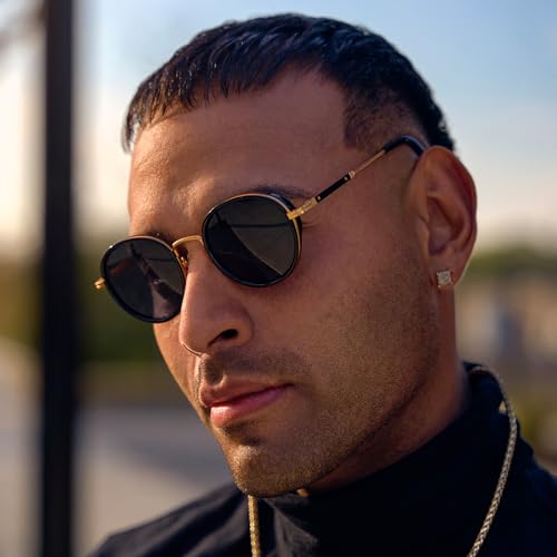 ZENOTTIC Retro Round Polarized Steampunk Sunglasses for Men Women-Circle Vintage Design Metal Frame UV400 Shades2