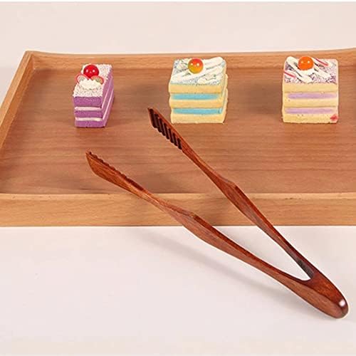 RHXWFDG BBQ Cooking Tongs Wooden Clip Buffet Food Tongs Bread Tong Dessert Bread Tongs for Kitchen Camping Grill Buffet Restaurant Pastry (A-22022501)