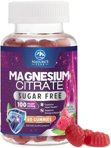 Magnesium Citrate Supplement Gummies Sugar-Free High Absorption Magnesium Gummy Supplements for Women & Men Supports Sleep Heart Health Bones and Muscles for Relaxation & Digestion - 60 Gummies