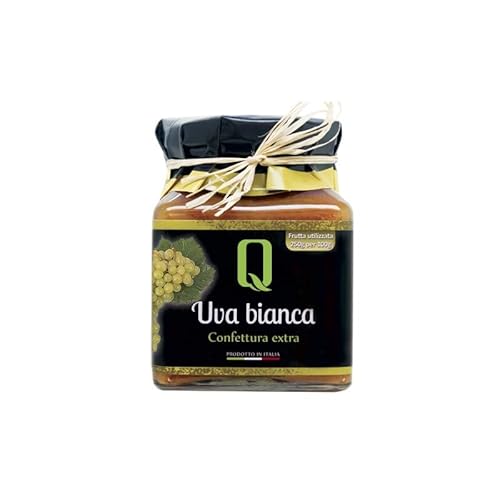 Quattrociocchi extra Premium Weiße Traube Konfitüre, 350g - Extra hoher Fruchtanteil - 250g weiße Trauben auf 100g Marmelade - Premium Qualität aus Italien Cover